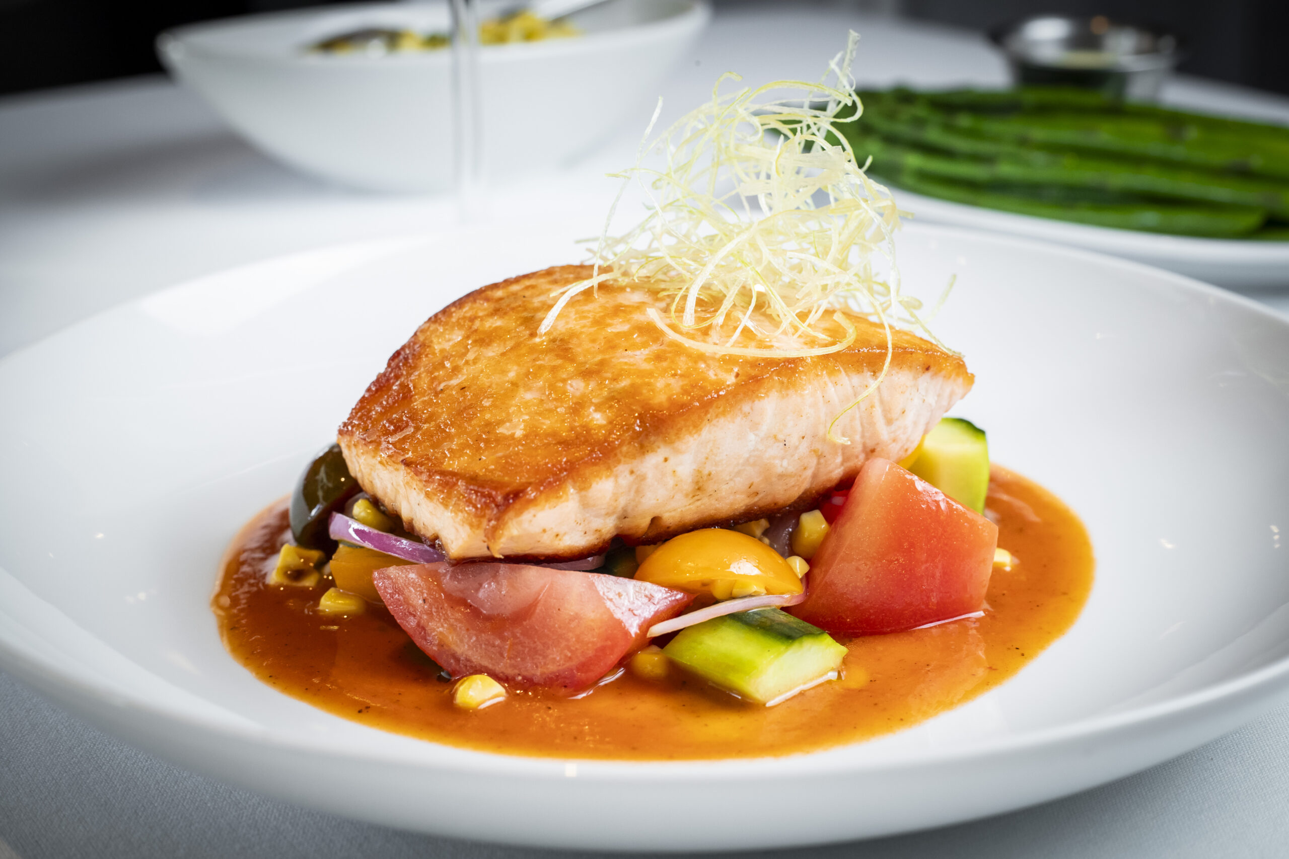 Columbia River Salmon on a dish at Ocean Prime restaurants