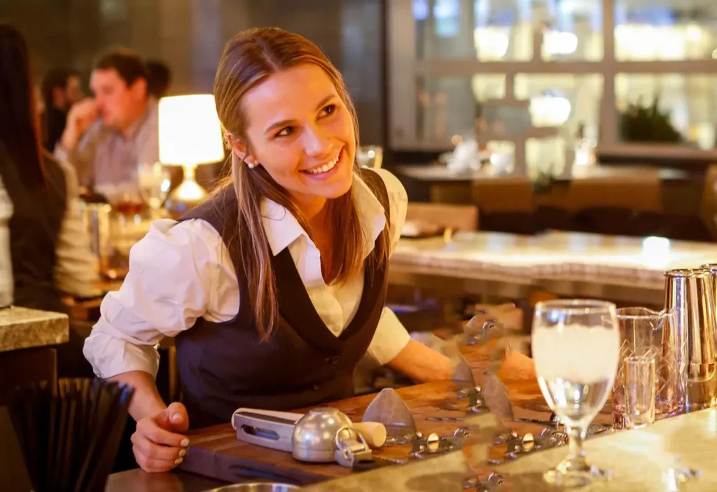 Bartender at Ocean Prime smiling