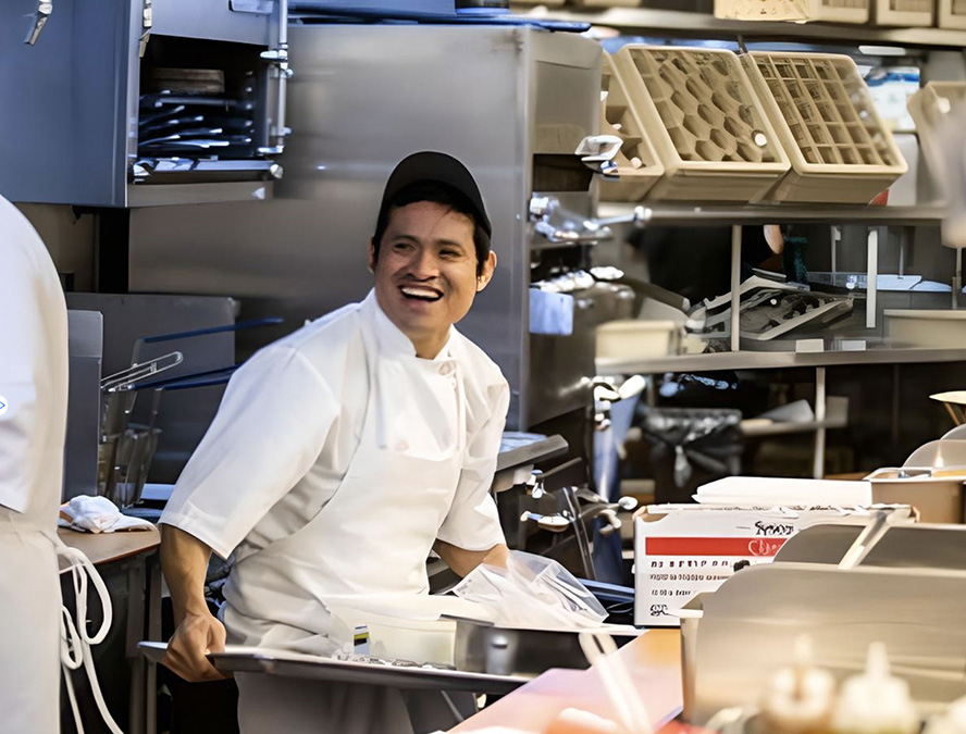 Chef working in the kitchen at Ocean Prime